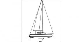 Sail plan and underwater profile of Kiwi 24 version
